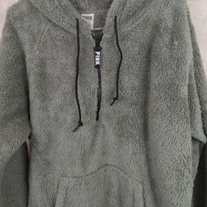 PINK Victoria's Secret Soft Green Sherpa Jacket Oversized Large